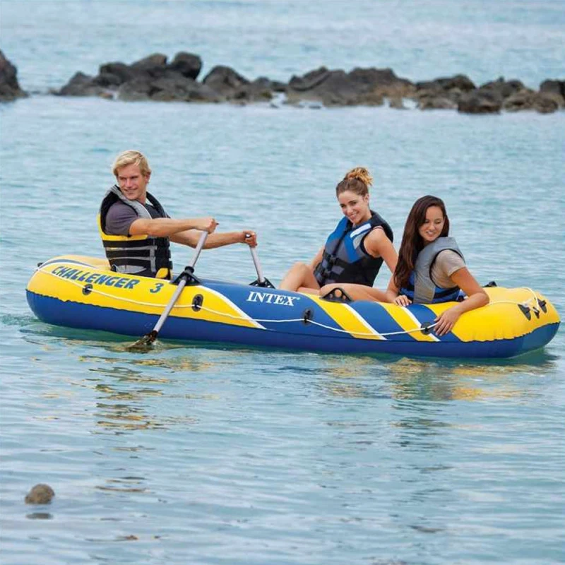 BATEAU GONFLABLE INTEX CHALLENGER 3 + 2 RAMES + GONFLEUR 3 BATEAU GONFLABLE INTEX CHALLENGER 3 + 2 RAMES + GONFLEUR – Image 3
