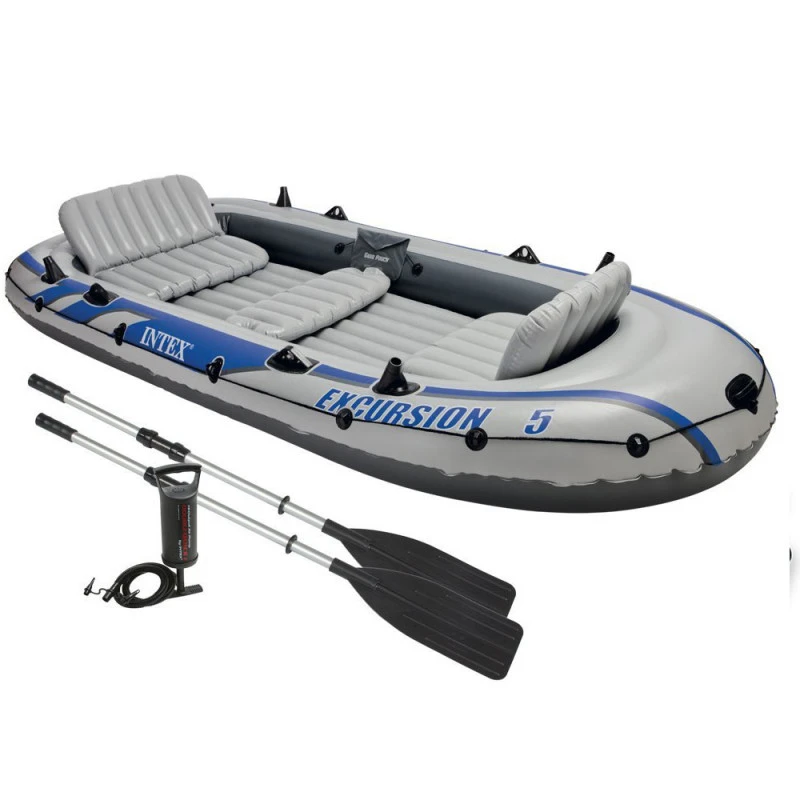 BATEAU GONFLABLE INTEX EXCURSION 5 + 2 AVIRONS + GONFLEUR 1 BATEAU GONFLABLE INTEX EXCURSION 5 + 2 AVIRONS + GONFLEUR