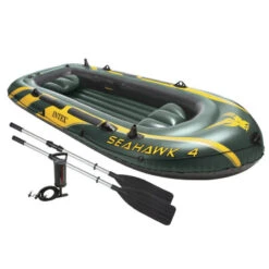 BATEAU GONFLABLE INTEX SEAHAWK 4 + 2 RAMES + GONFLEUR -Nautigames Magasin bateau gonflable intex seahawk 4 2 rames gonfleur 6