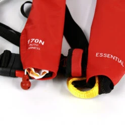 Gilet Gonflable ESSENTIAL ZIP Automatique Avec Harnais 170 N - Rouge -Nautigames Magasin gilet gonflable essential zip automatique avec harnais 170 n rouge 7