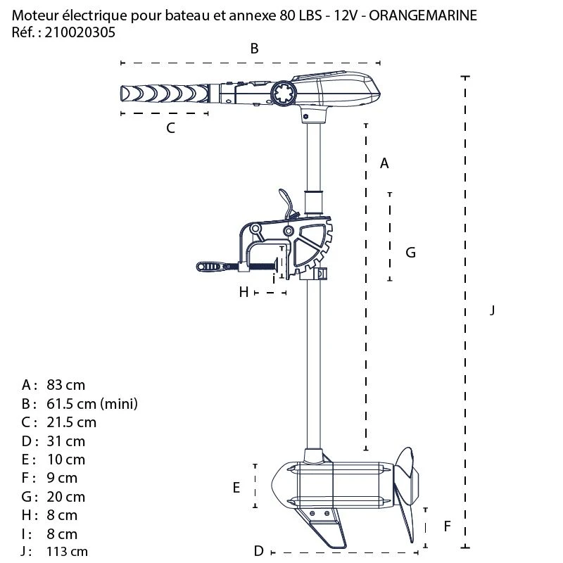 MOTEUR ÉLECTRIQUE BRUSHLESS ORANGE MARINE 80 LBS 12V 3 MOTEUR ÉLECTRIQUE BRUSHLESS ORANGE MARINE 80 LBS 12V – Image 3