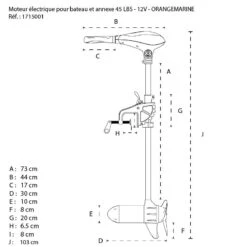 MOTEUR ÉLECTRIQUE ORANGE MARINE 45 LBS 12V 11 MOTEUR ÉLECTRIQUE ORANGE MARINE 45 LBS 12V -Nautigames Magasin moteur electrique oma 45 lbs 2