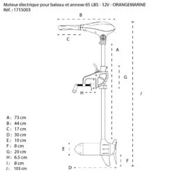 MOTEUR ÉLECTRIQUE ORANGE MARINE 65 LBS 12V -Nautigames Magasin moteur electrique oma 65 lbs 5