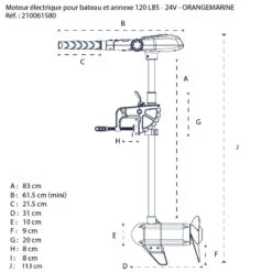 MOTEUR ÉLECTRIQUE BRUSHLESS ORANGE MARINE 120 LBS 24V -Nautigames Magasin moteur electrique pour bateau et annexe brushless 120 lbs 24v orangemarine 2
