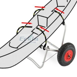 Eckla PACK CHARIOT KAYAK CANOE PLIABLE + BARRE DE REMORQUAGE VÉLO -Nautigames Magasin pack chariot kayak canoe pliable barre de remorquage velo 2