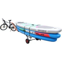 Eckla PACK CHARIOT KAYAK CANOE PLIABLE + BARRE DE REMORQUAGE VÉLO -Nautigames Magasin pack chariot kayak canoe pliable barre de remorquage velo 7