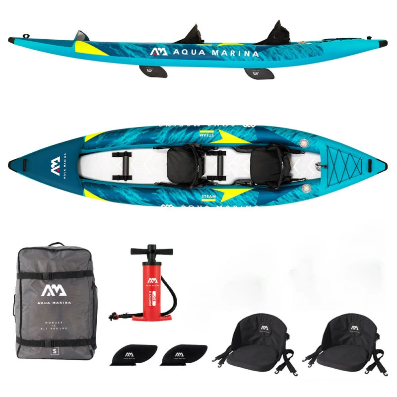 PACK KAYAK AQUA MARINA STEAM 412 2 PERSONNES + 2 PAGAIES + SAC ETANCHE 4 PACK KAYAK AQUA MARINA STEAM 412 2 PERSONNES + 2 PAGAIES + SAC ETANCHE – Image 4